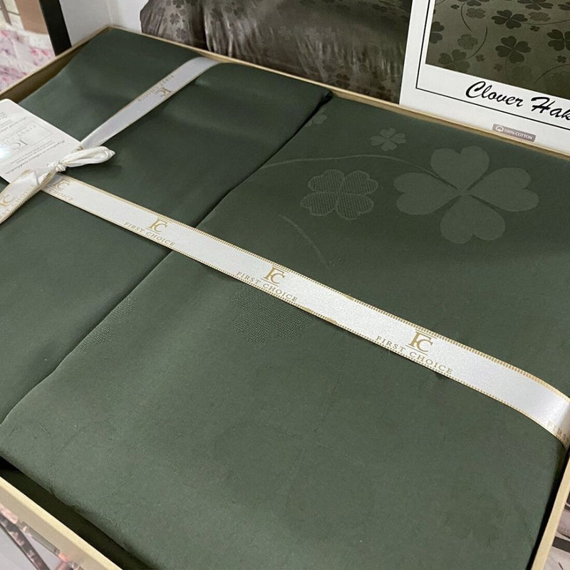 Patalynės komplektas "Clover Dark Green", 6 dalių, 200x220 cm