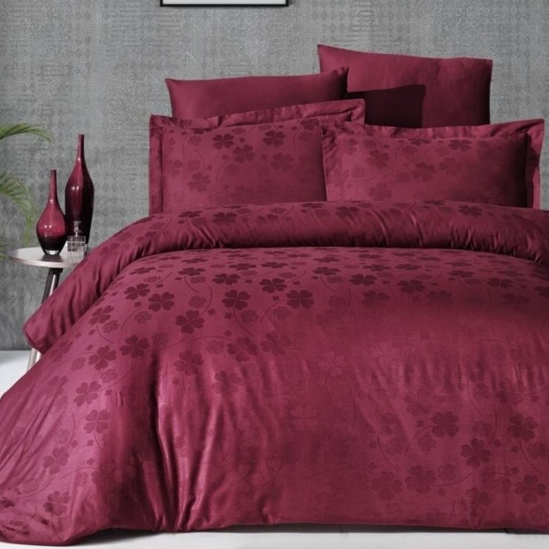 Patalynės komplektas "Clover Dark Red", 6 dalių, 200x220 cm