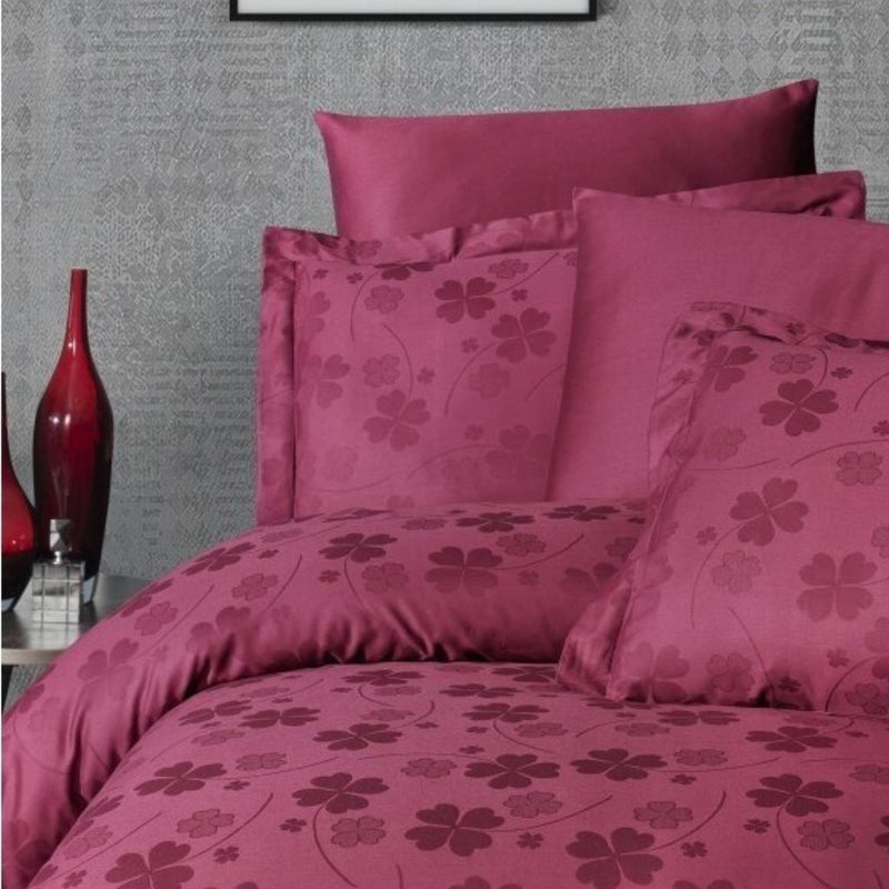 Patalynės komplektas "Clover Dark Red", 6 dalių, 200x220 cm