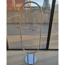 Ovalus sidabrinis stovas su kabykla bikono