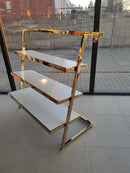 Auksinė metalinė kabykla su lentynomis Rama